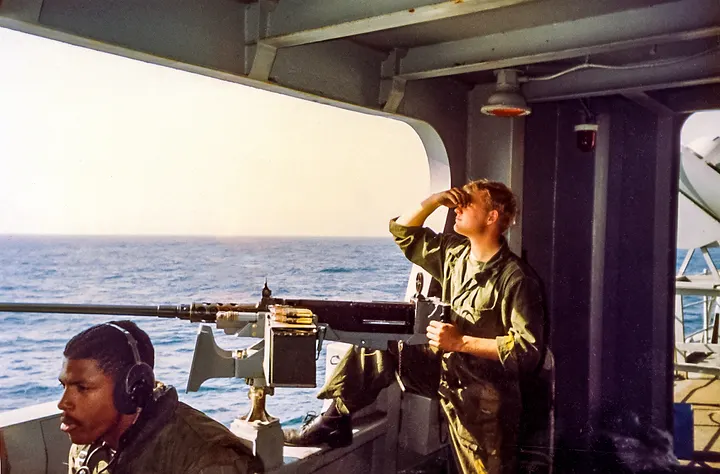 Me posing aboard USS Shasta AE-33
